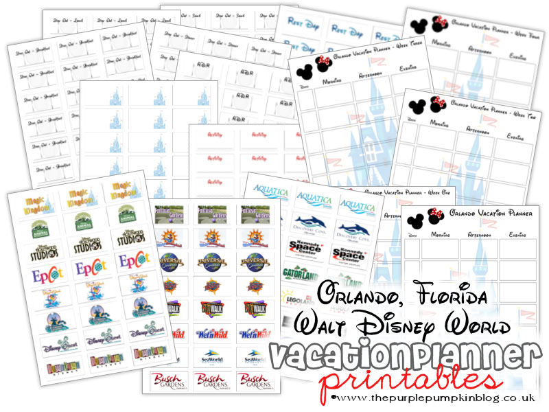 Walt Disney World, Orlando, Florida Vacation Planner - Free Printable