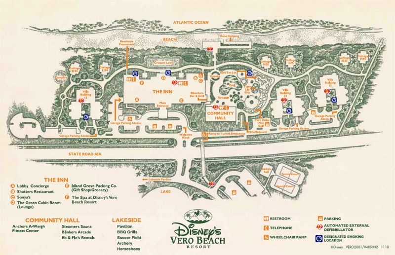 Disney's Vero Beach Resort Map 2016