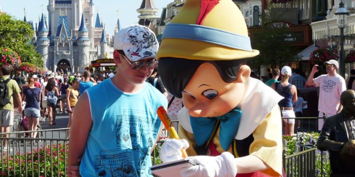 Meeting Pinocchio at Magic Kingdom