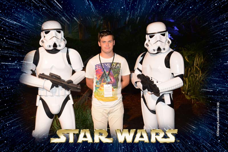 Liam with Stormtroopers