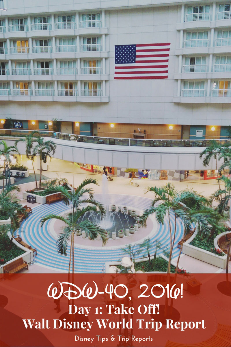 Day 1 - Take Off - WDW-40, 2016: Travelling from LGW to MCO, and a night at Orlando Hyatt Regency Hotel